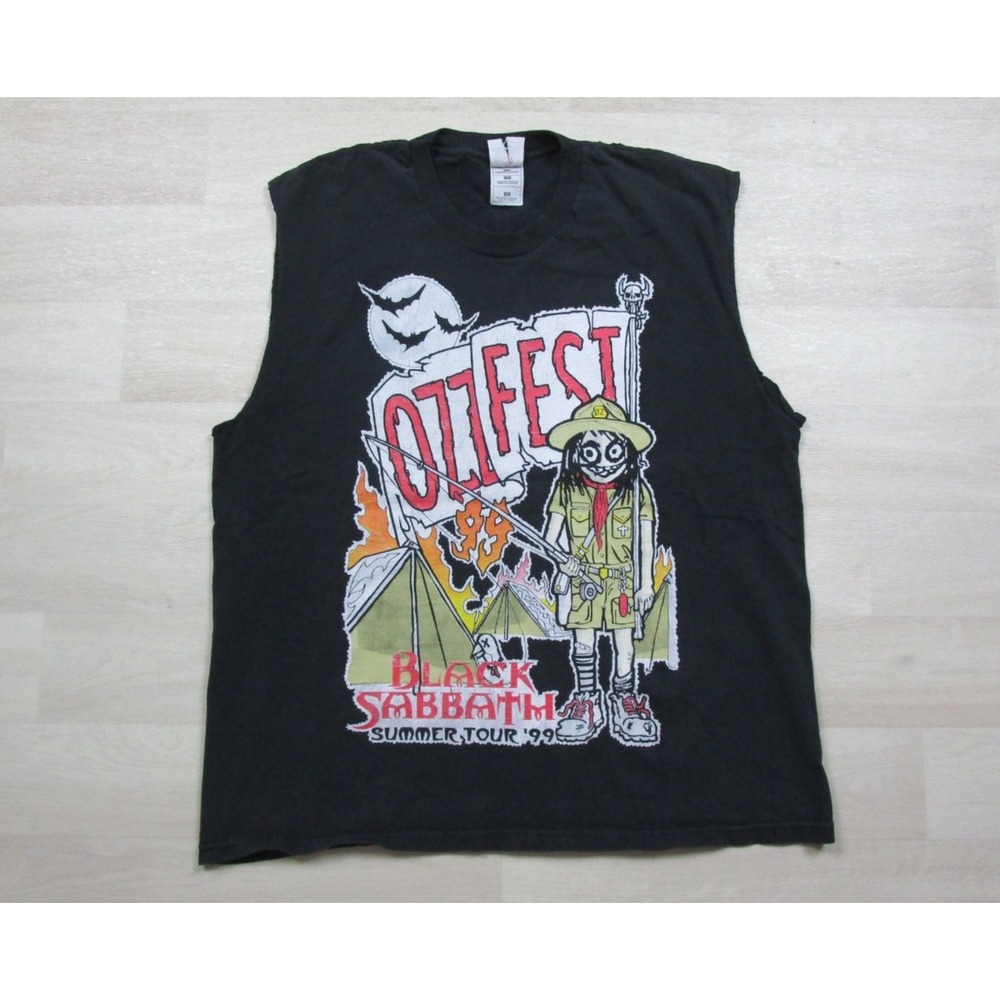 Vintage 1999 Ozzfest Cutoff T-Shirt (L) Ozzy Osbourne Black Sabbath Boy Scout